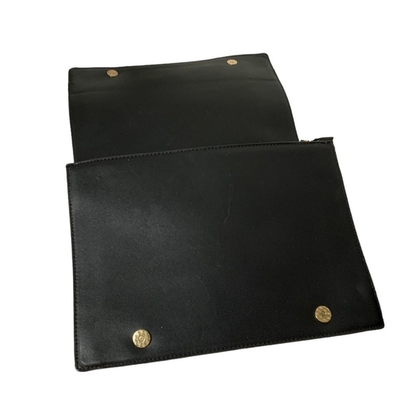 Justfab Joey portfolio iPad clutch black faux leather python embossed fold over - Picture 6 of 9